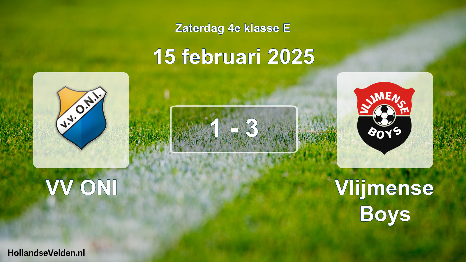 Total number of matches played: VV ONI - Vlijmense Boys 1 - 3 (15 February 2025)