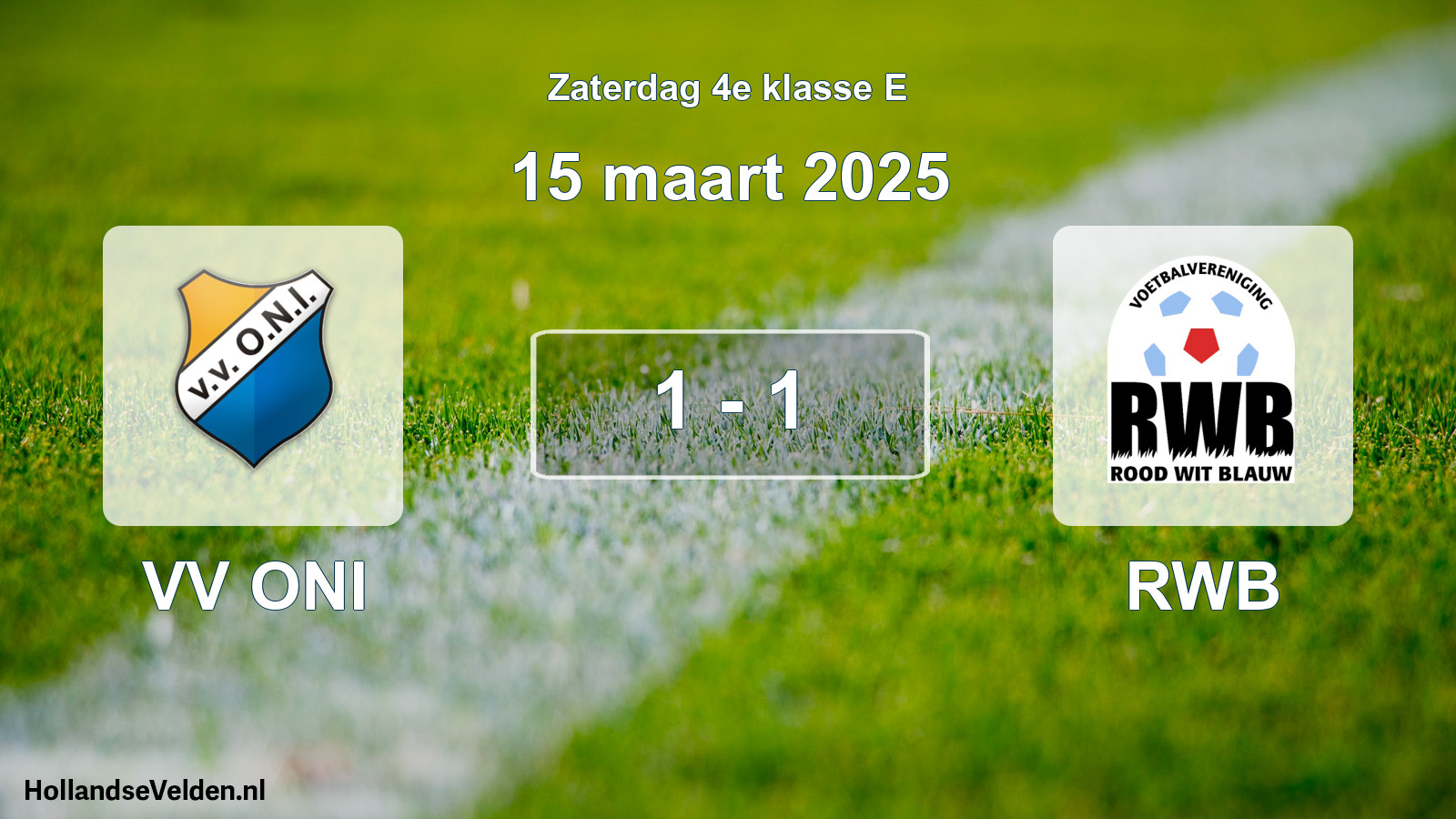 Total number of matches played: VV ONI - RWB 1 - 1 (15 March 2025)
