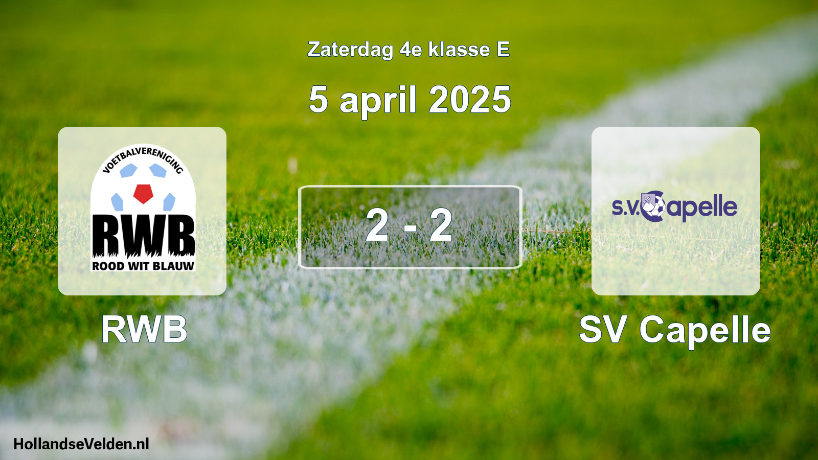 Total number of matches played: RWB - SV Capelle 2 - 2 (5 April 2025)