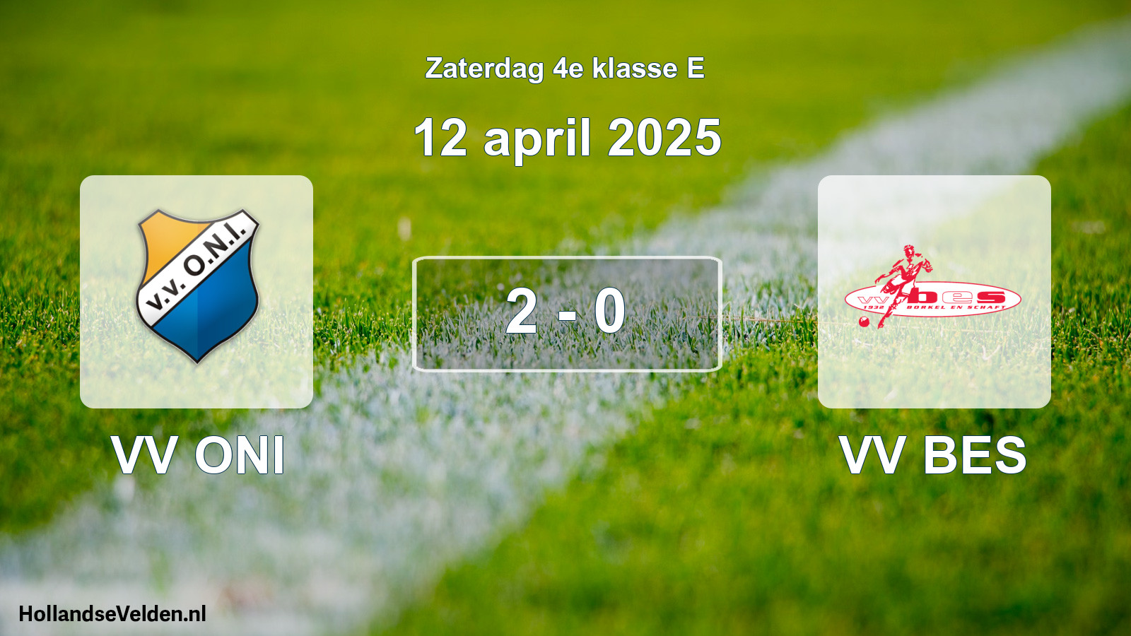 Total number of matches played: VV ONI - VV BES 2 - 0 (12 April 2025)