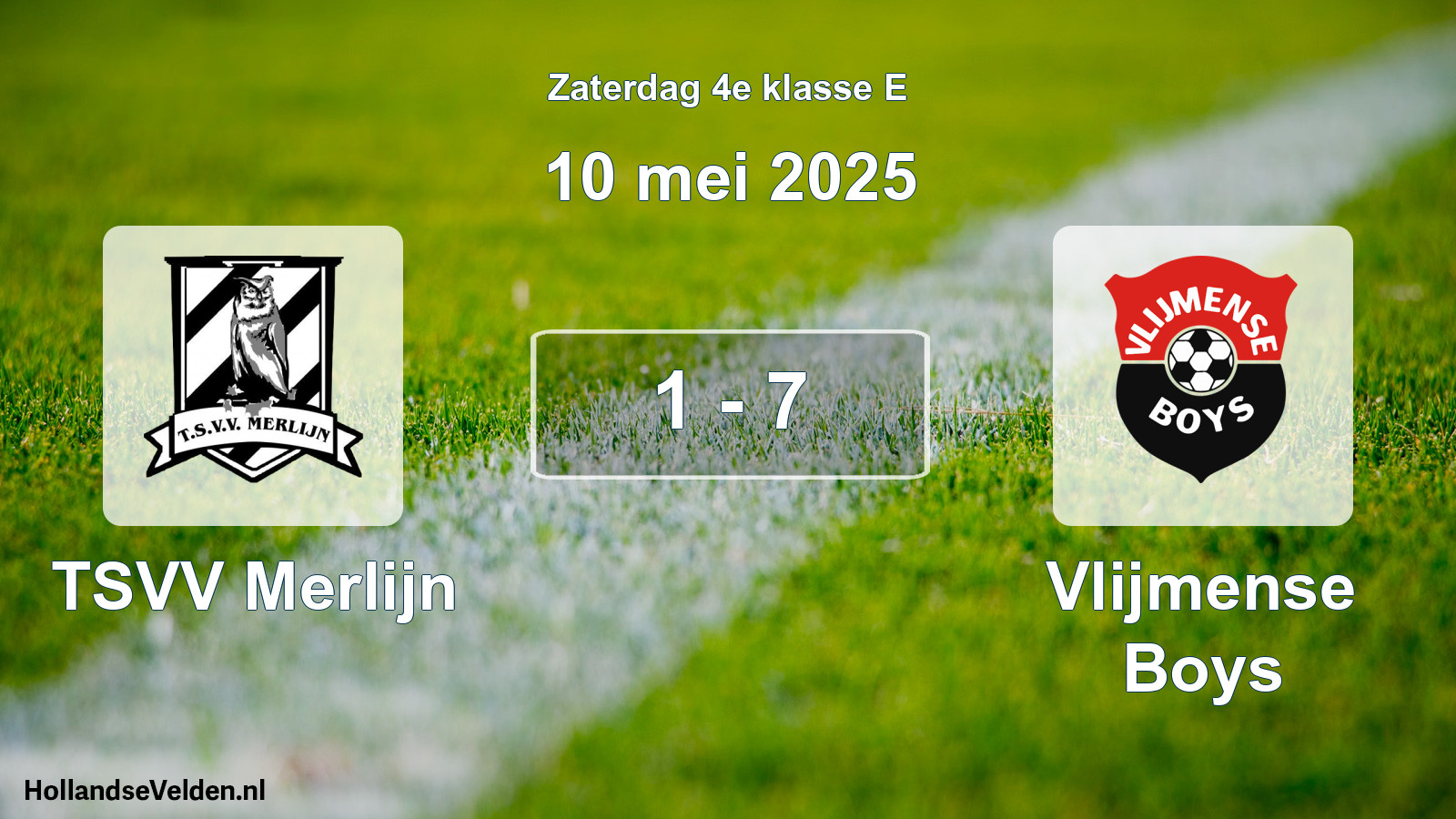 Total number of matches played: TSVV Merlijn - Vlijmense Boys 1 - 7 (10 May 2025)