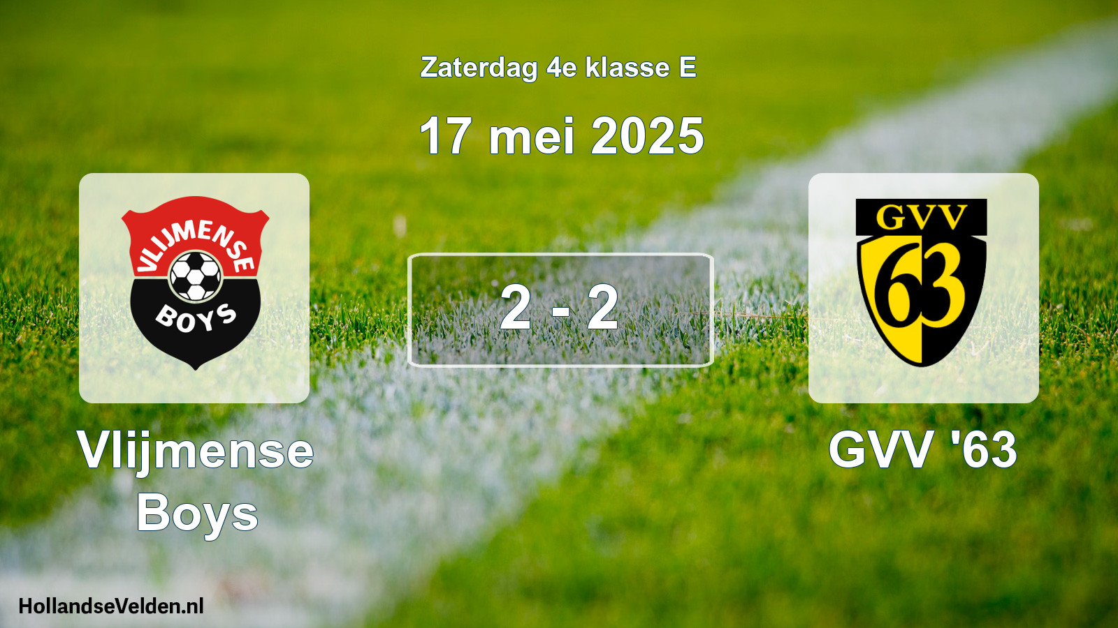 Total number of matches played: Vlijmense Boys - GVV '63 2 - 2 (17 May 2025)