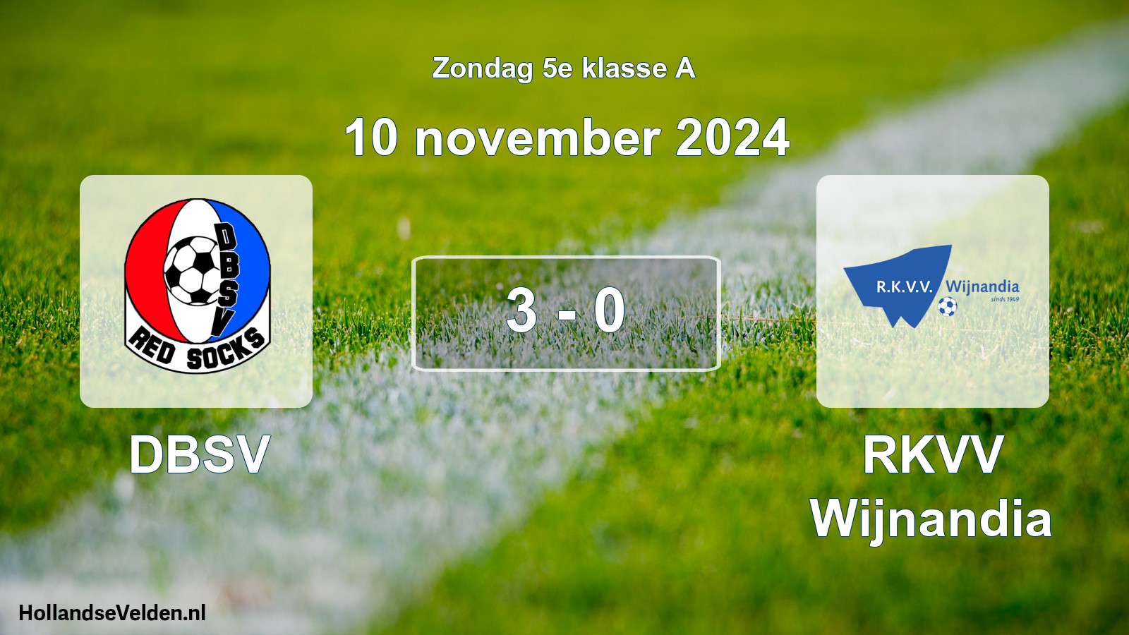 Total number of matches played: DBSV - RKVV Wijnandia 3 - 0 (10 November 2024)
