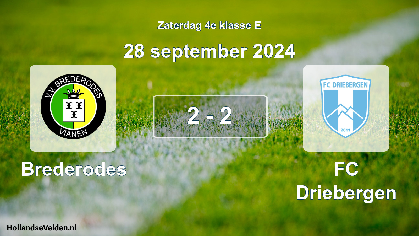 Total number of matches played: Brederodes - FC Driebergen 2 - 2 (28 September 2024)