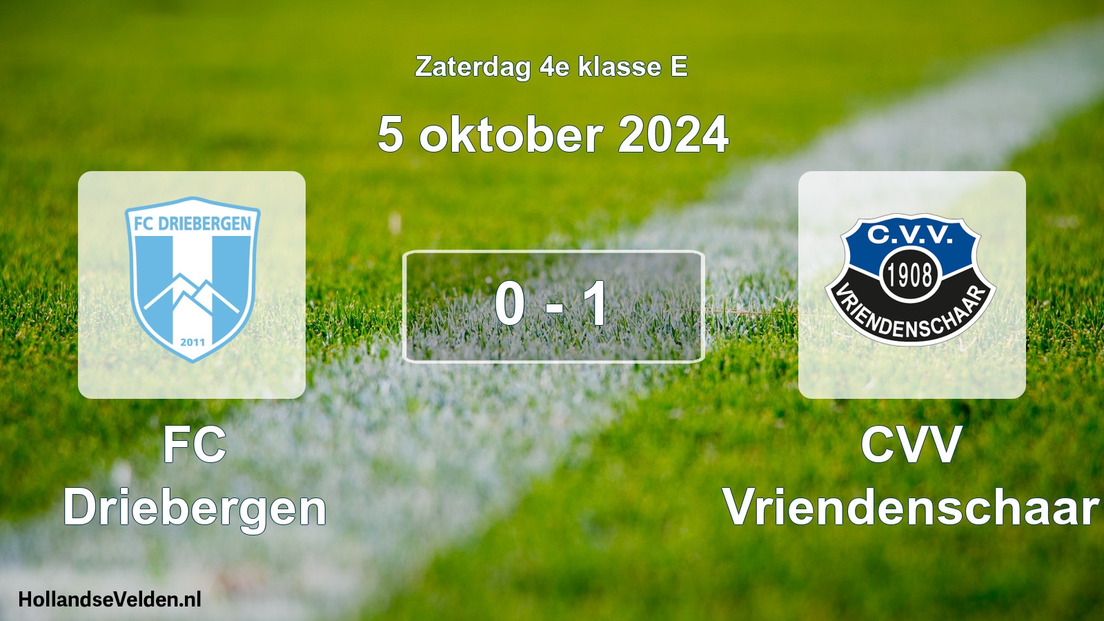 Total number of matches played: FC Driebergen - CVV Vriendenschaar 0 - 1 (5 October 2024)