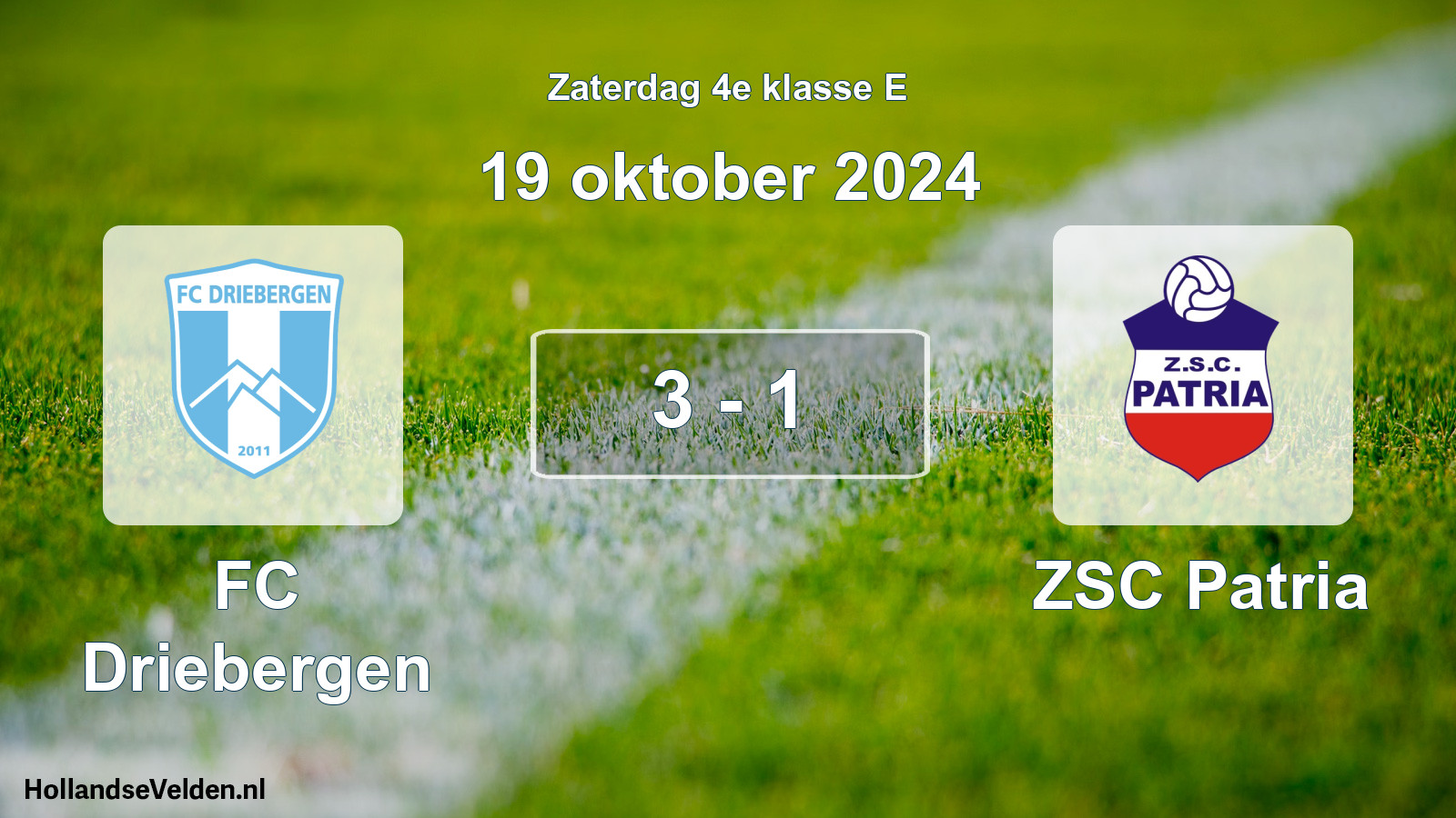 Total number of matches played: FC Driebergen - ZSC Patria 3 - 1 (19 October 2024)