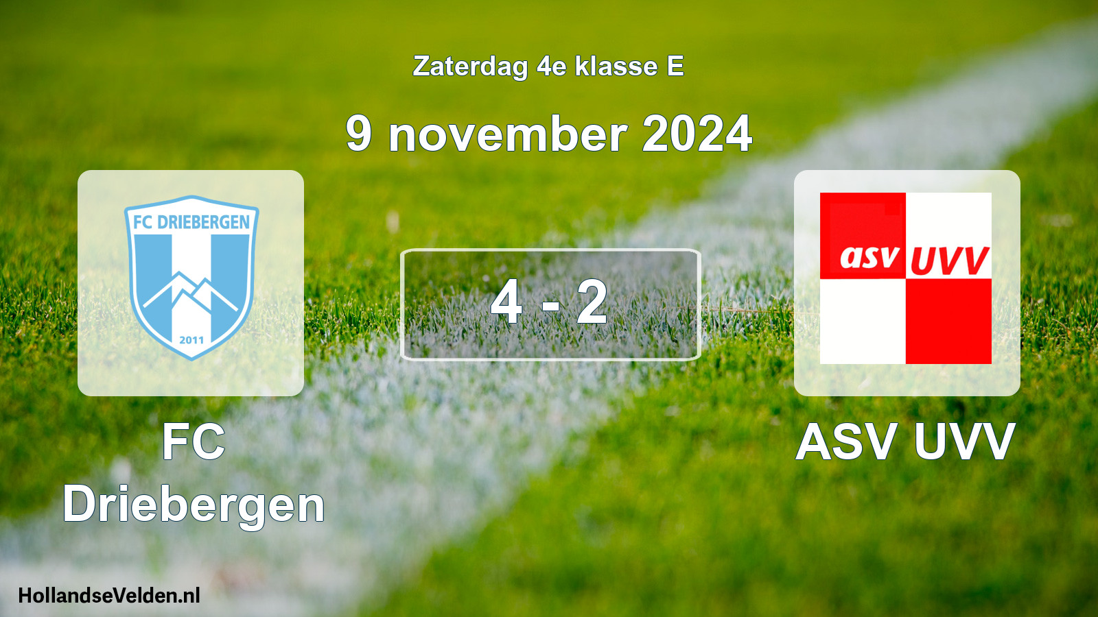 Total number of matches played: FC Driebergen - ASV UVV 4 - 2 (9 November 2024)