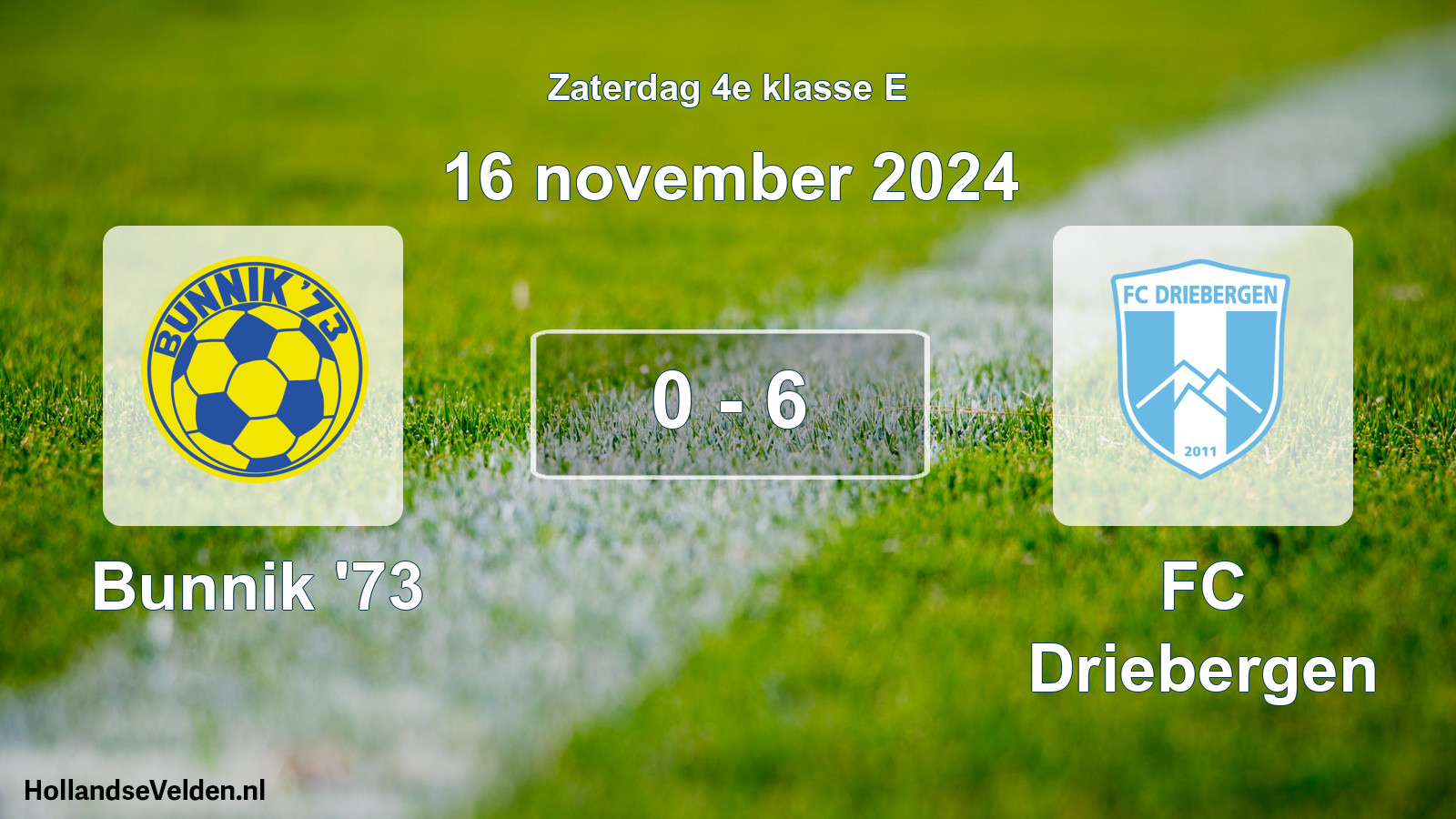 Total number of matches played: Bunnik '73 - FC Driebergen 0 - 6 (16 November 2024)