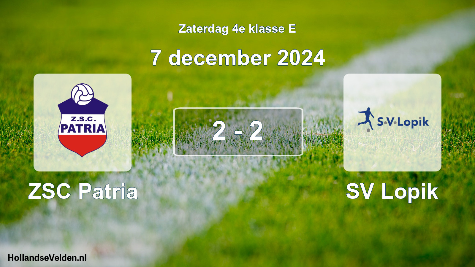 Total number of matches played: ZSC Patria - SV Lopik 2 - 2 (7 December 2024)