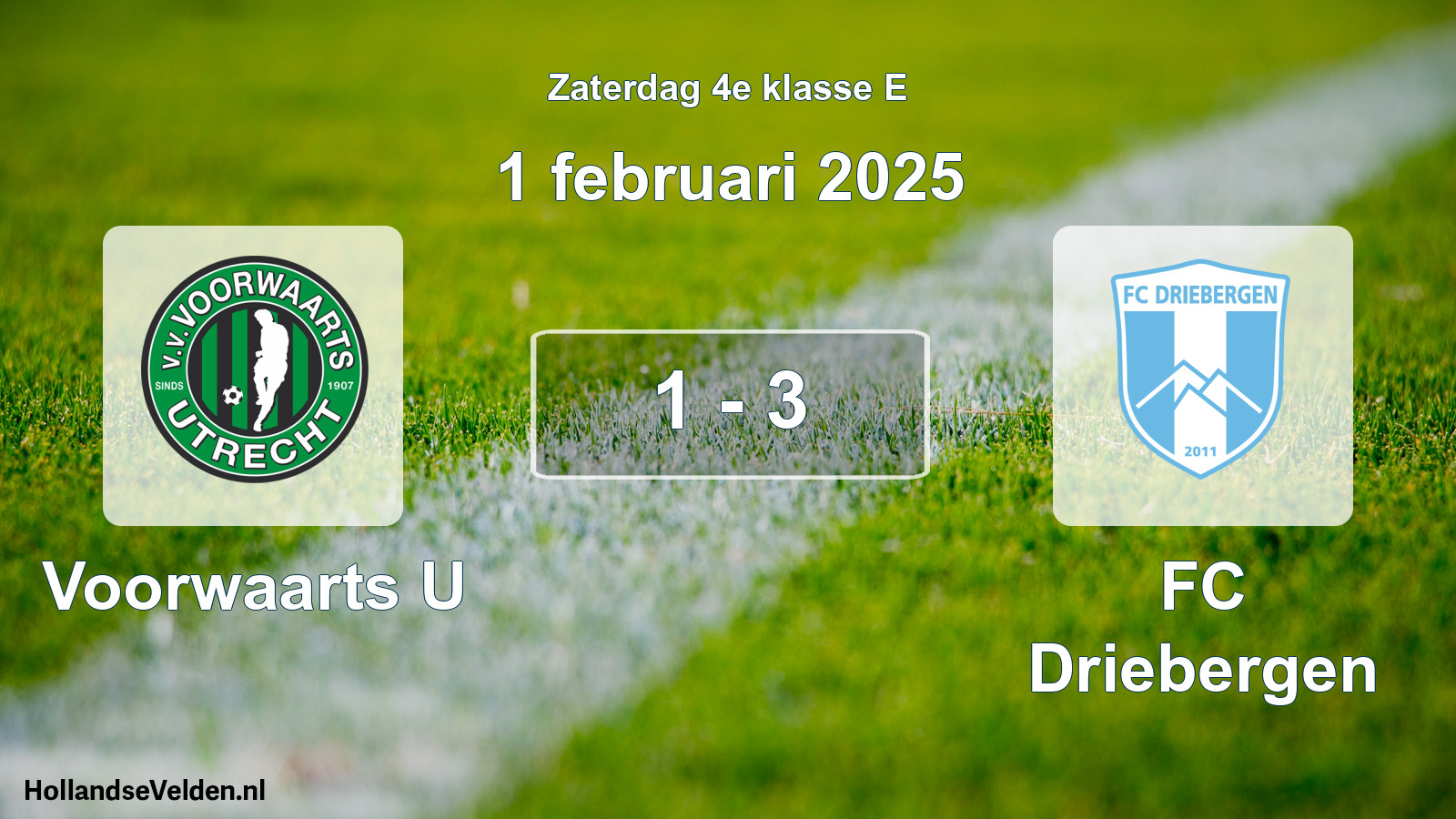 Total number of matches played: Voorwaarts U - FC Driebergen 1 - 3 (1 February 2025)