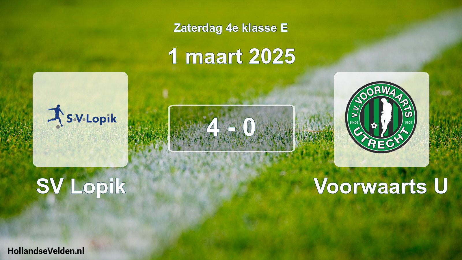 Total number of matches played: SV Lopik - Voorwaarts U 4 - 0 (1 March 2025)
