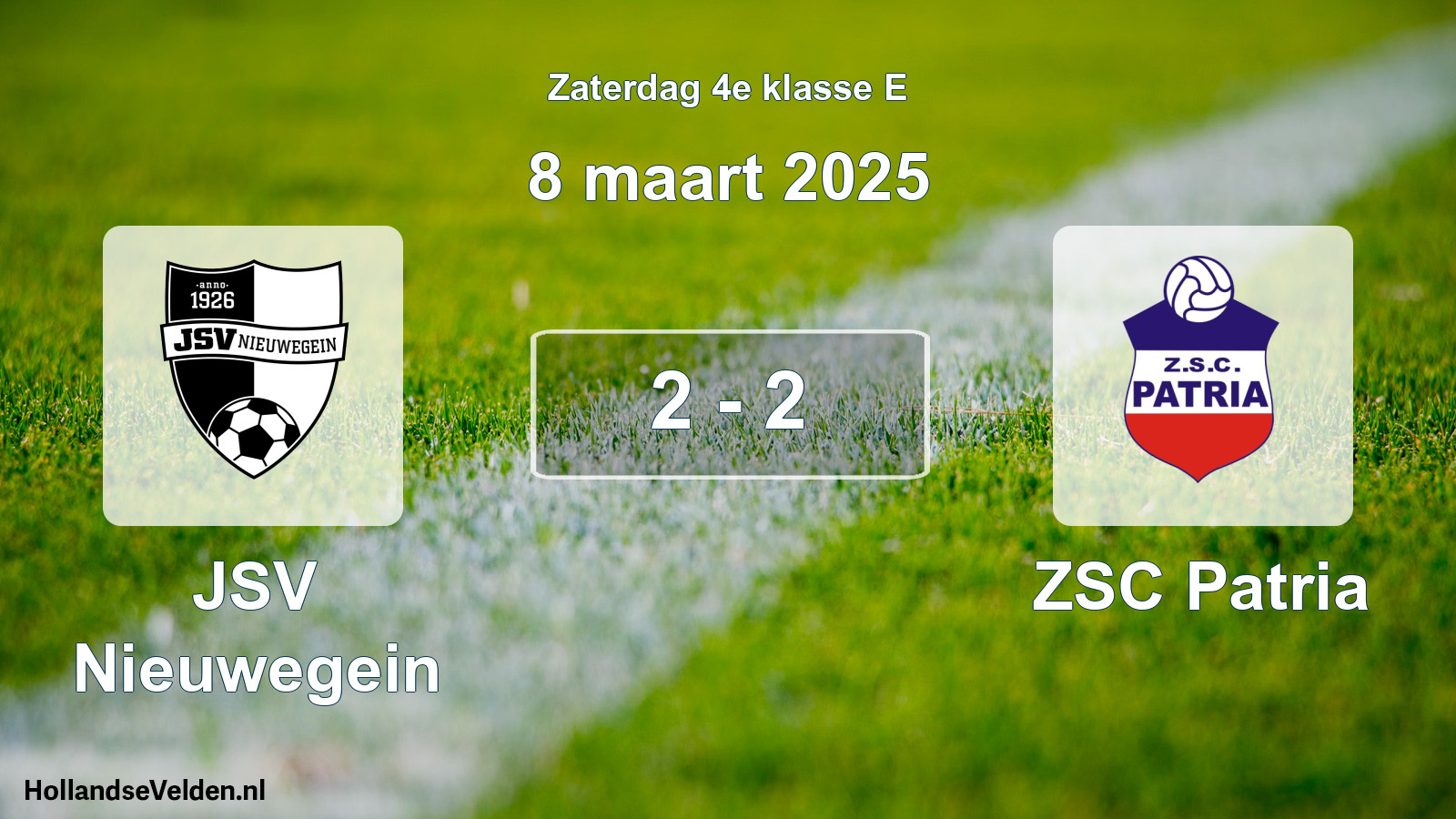 Total number of matches played: JSV Nieuwegein - ZSC Patria 2 - 2 (8 March 2025)