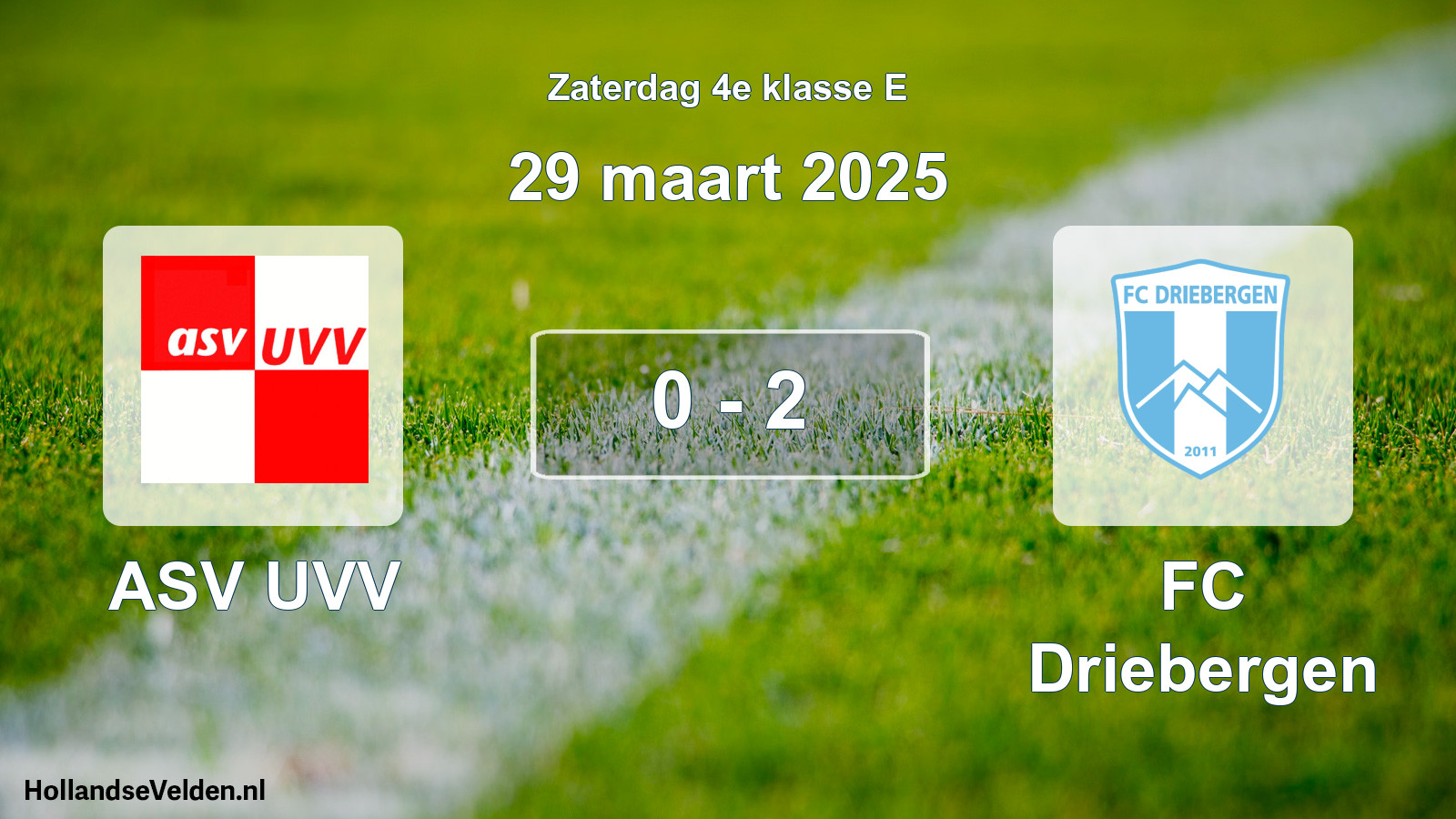 Total number of matches played: ASV UVV - FC Driebergen 0 - 2 (29 March 2025)
