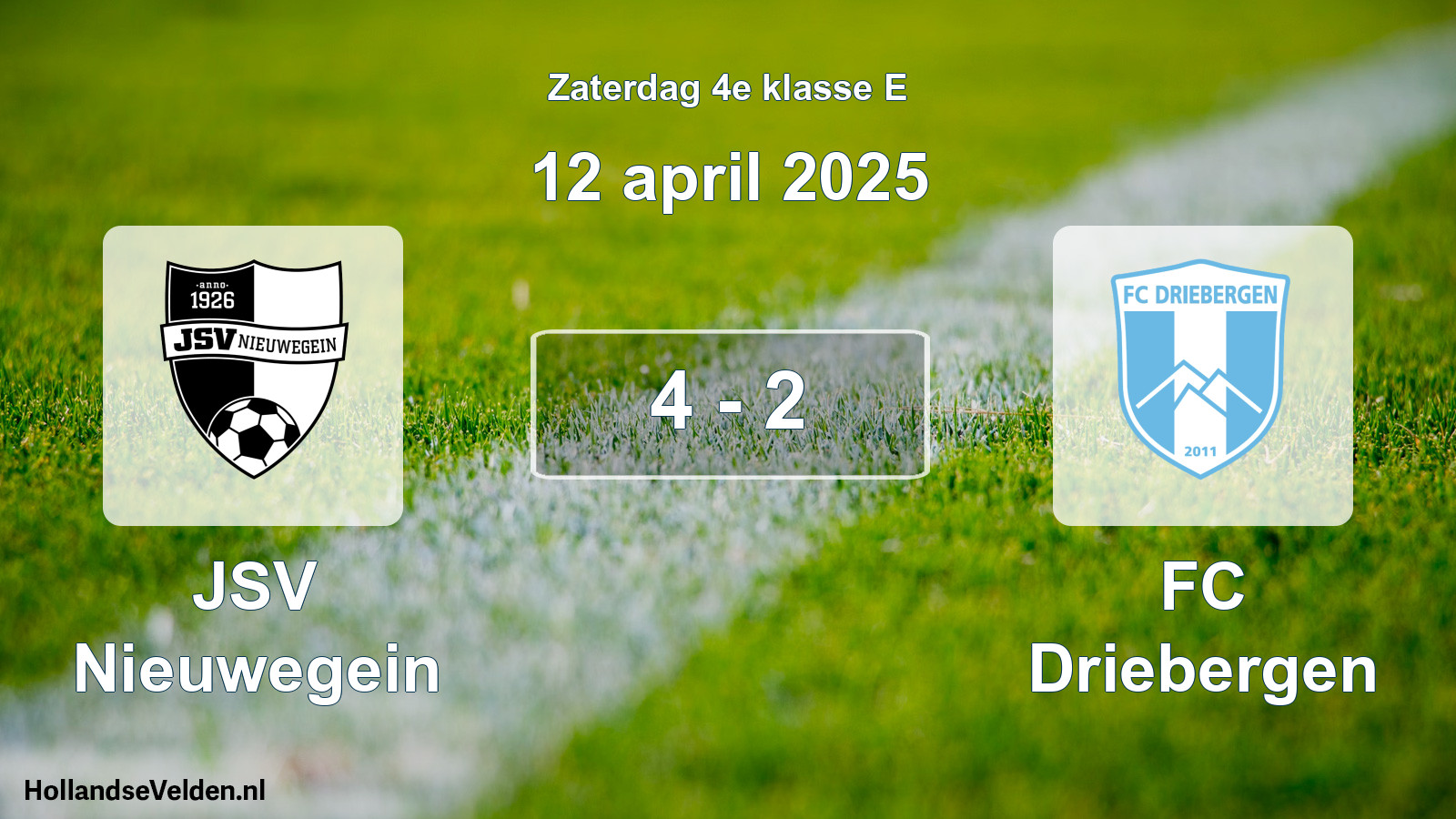 Total number of matches played: JSV Nieuwegein - FC Driebergen 4 - 2 (12 April 2025)