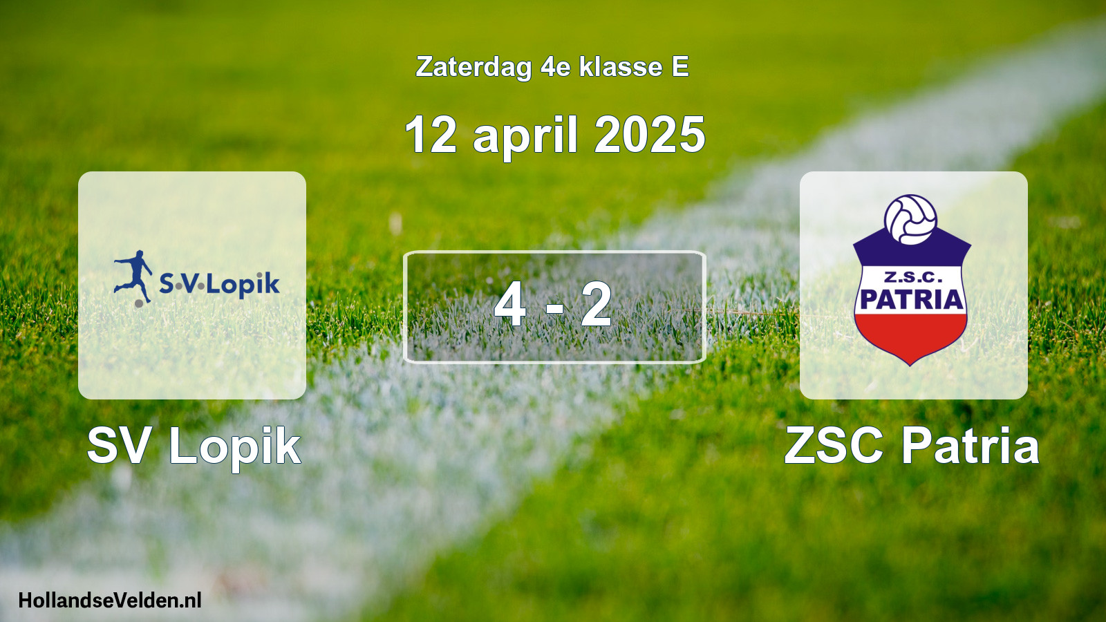 Total number of matches played: SV Lopik - ZSC Patria 4 - 2 (12 April 2025)