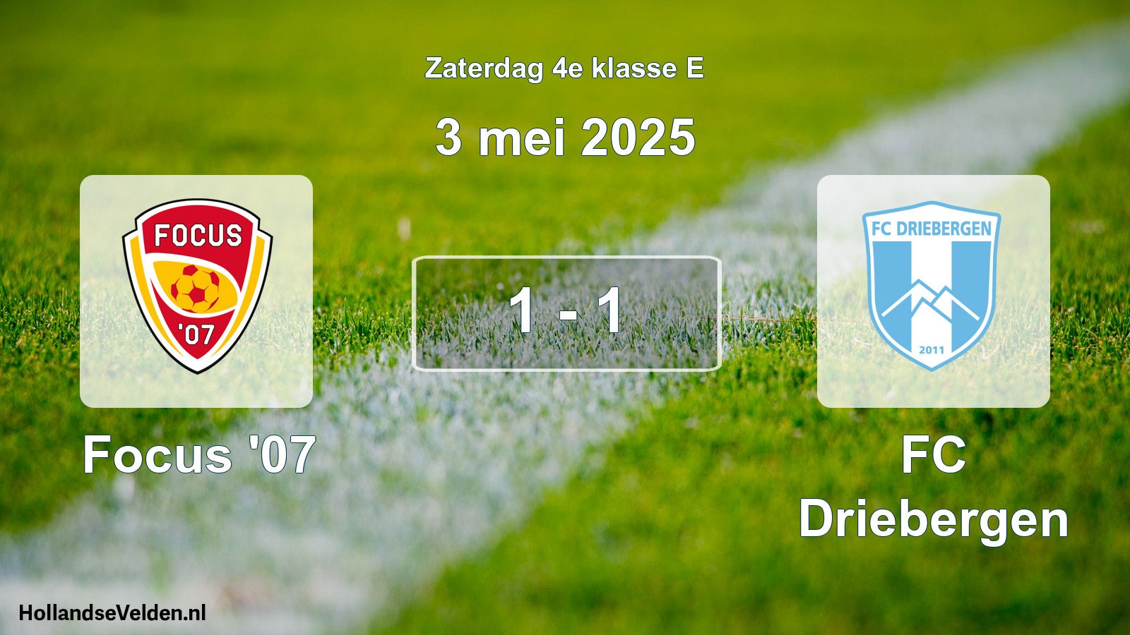 Total number of matches played: Focus '07 - FC Driebergen 1 - 1 (3 May 2025)