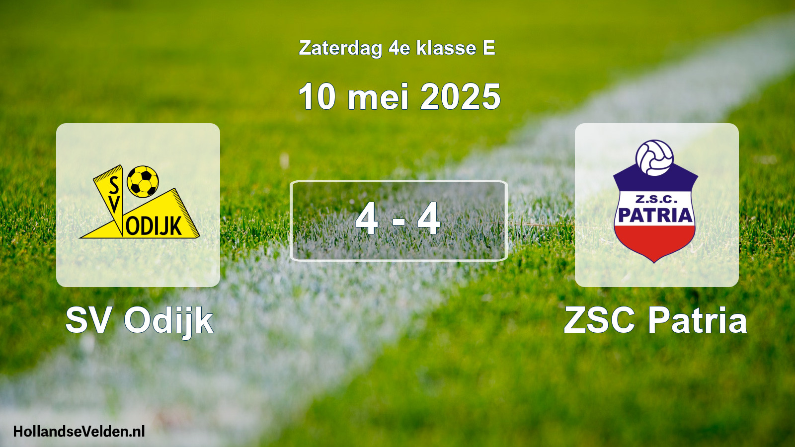 Total number of matches played: SV Odijk - ZSC Patria 4 - 4 (10 May 2025)