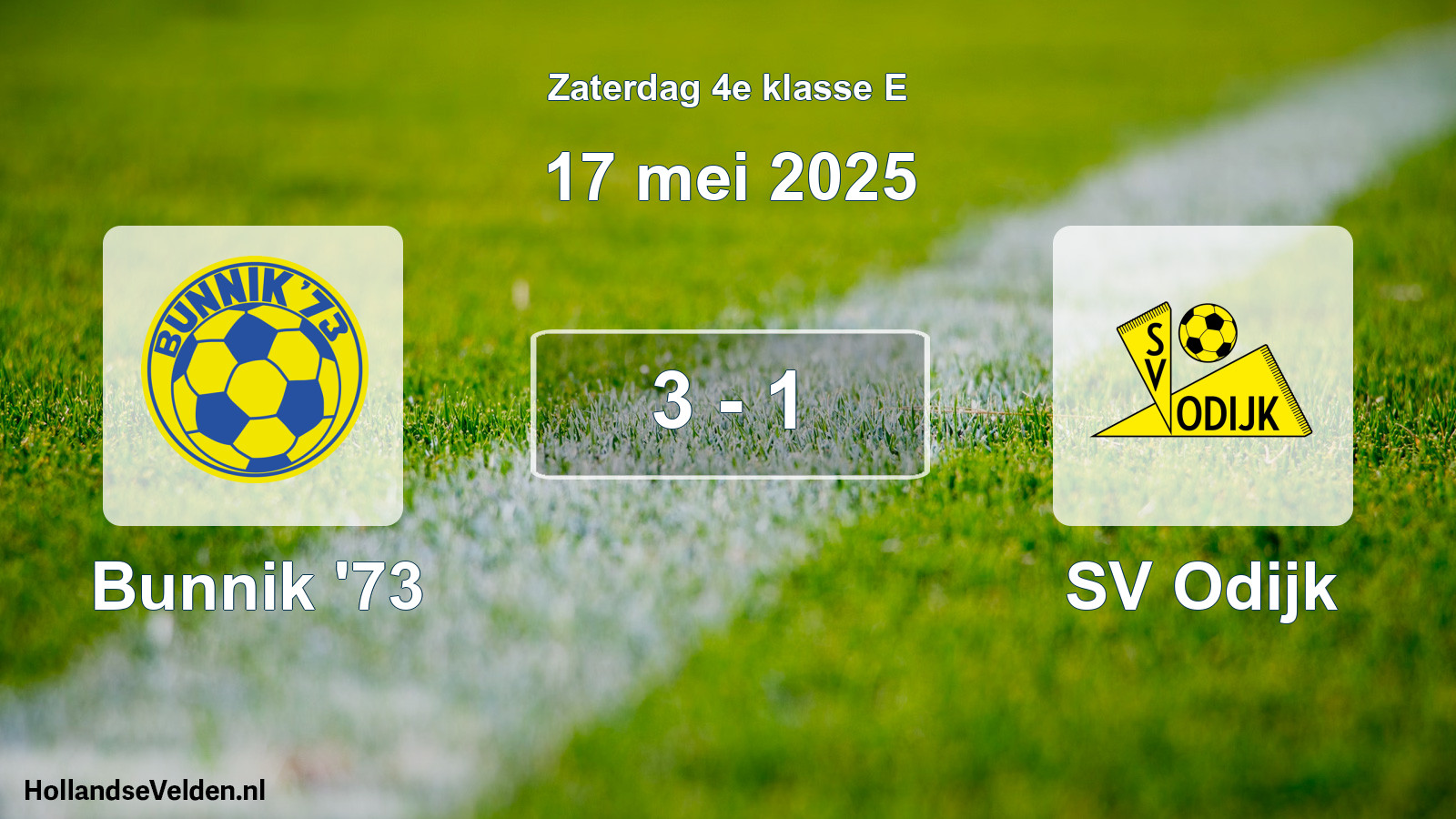 Total number of matches played: Bunnik '73 - SV Odijk 3 - 1 (17 May 2025)