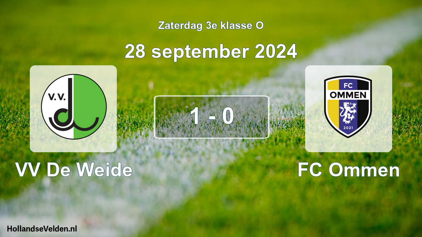 Total number of matches played: VV De Weide - FC Ommen 1 - 0 (28 September 2024)