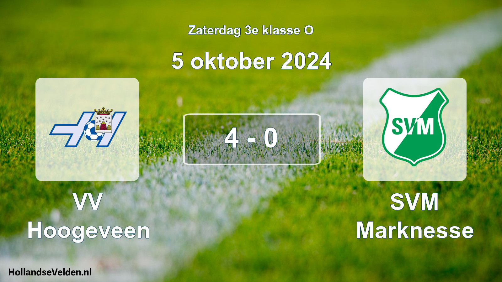 Total number of matches played: VV Hoogeveen - SVM Marknesse 4 - 0 (5 October 2024)
