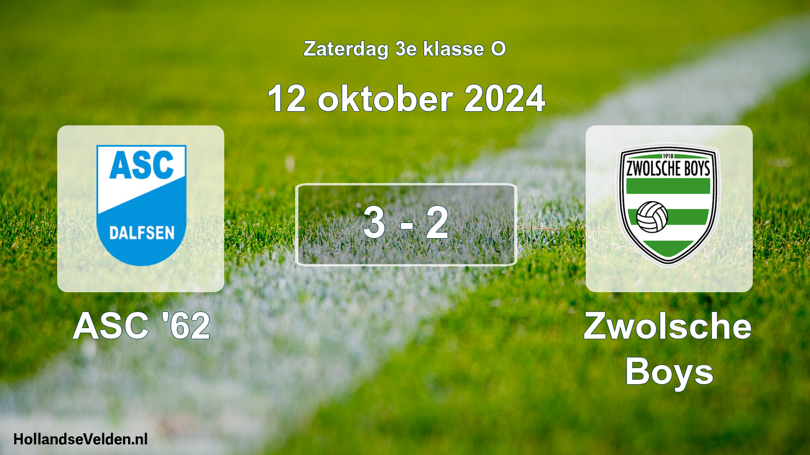 Total number of matches played: ASC '62 - Zwolsche Boys 3 - 2 (12 October 2024)
