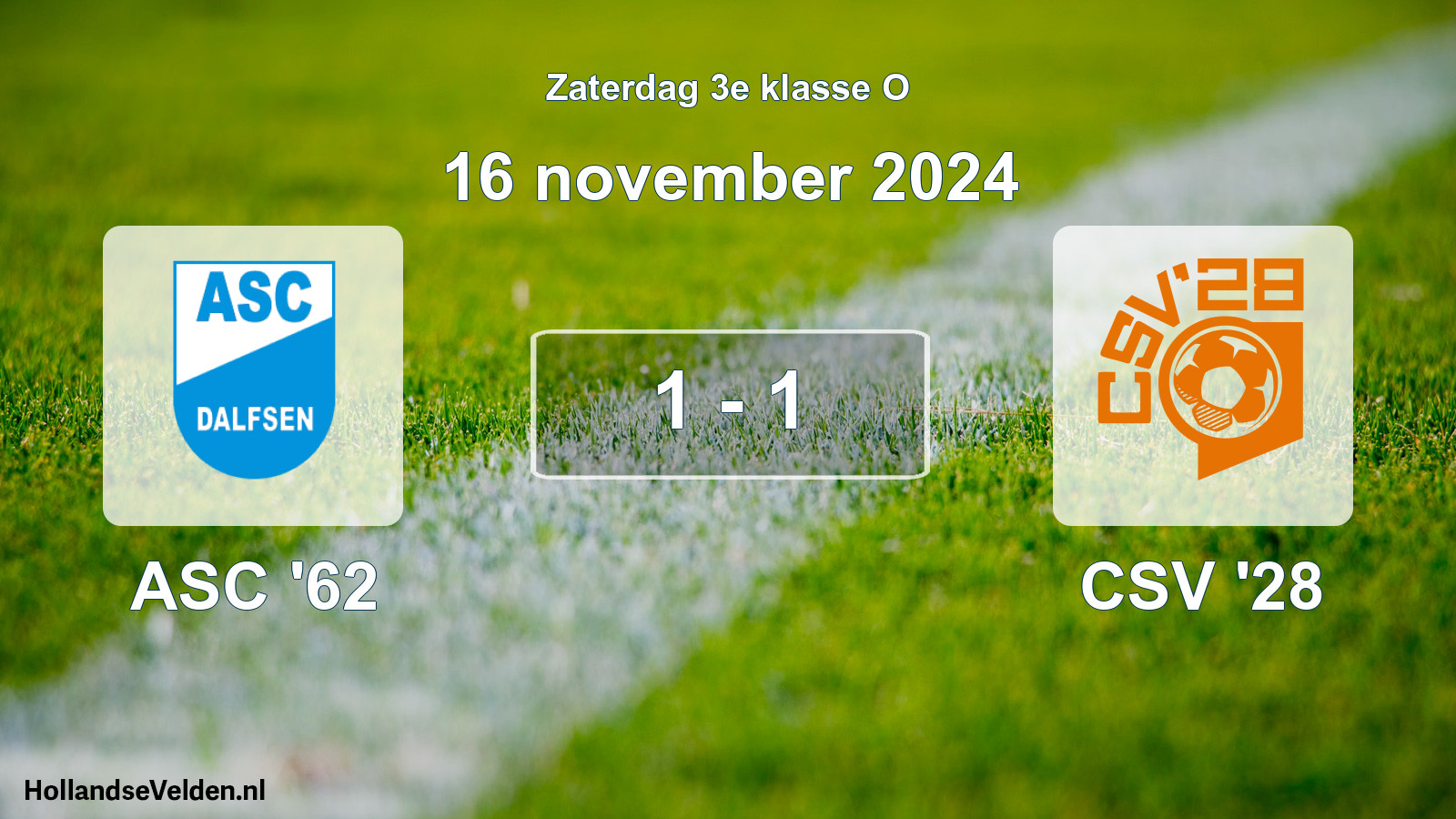 Total number of matches played: ASC '62 - CSV '28 1 - 1 (16 November 2024)