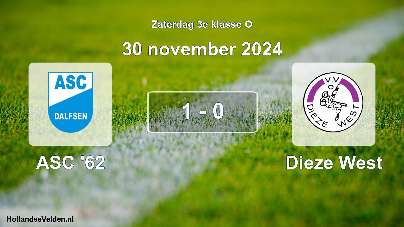 Total number of matches played: ASC '62 - Dieze West 1 - 0 (30 November 2024)