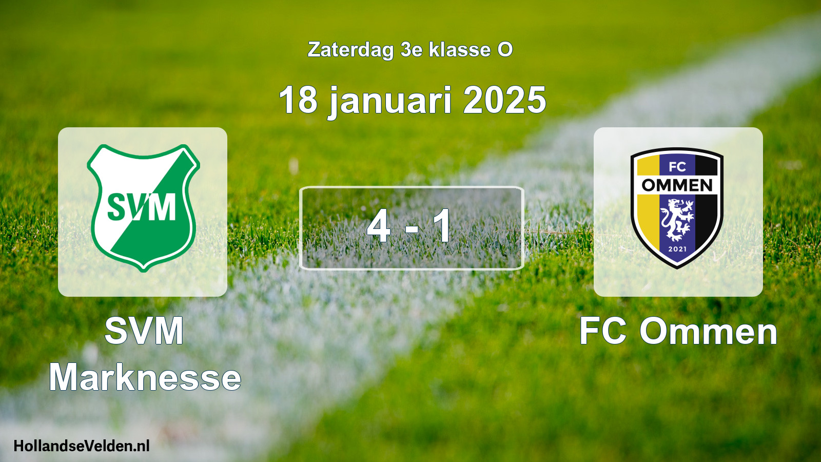 Total number of matches played: SVM Marknesse - FC Ommen 4 - 1 (18 January 2025)
