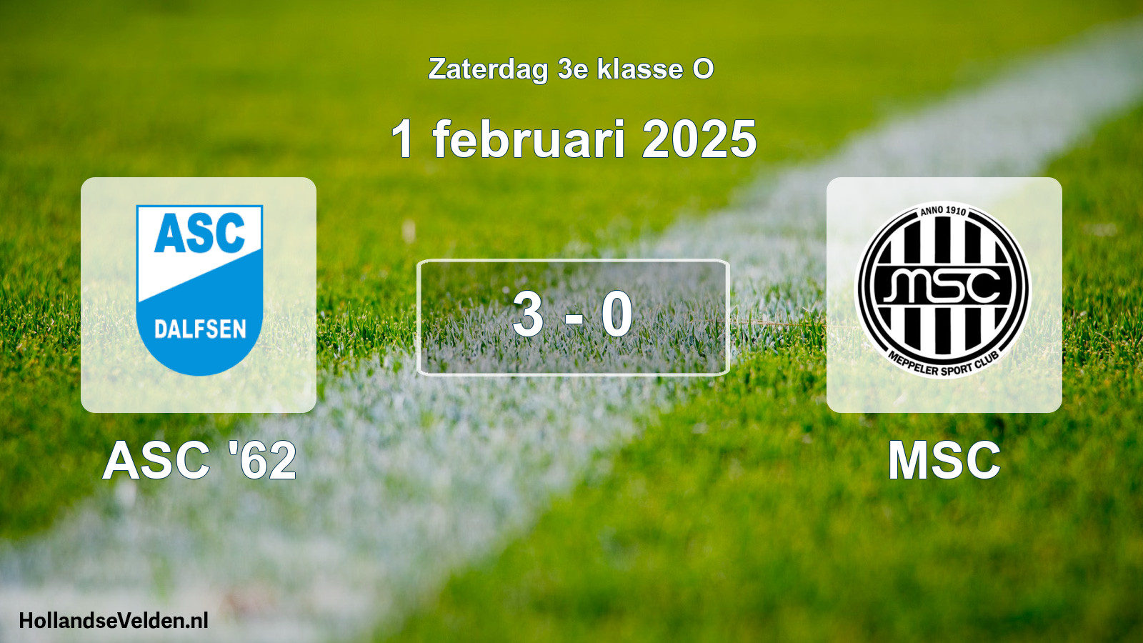 Total number of matches played: ASC '62 - MSC 3 - 0 (1 February 2025)