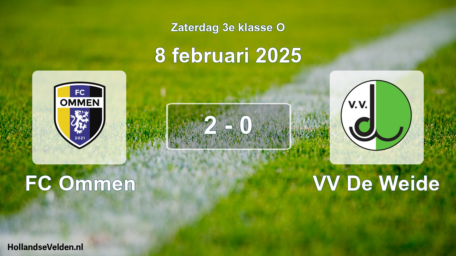 Total number of matches played: FC Ommen - VV De Weide 2 - 0 (8 February 2025)