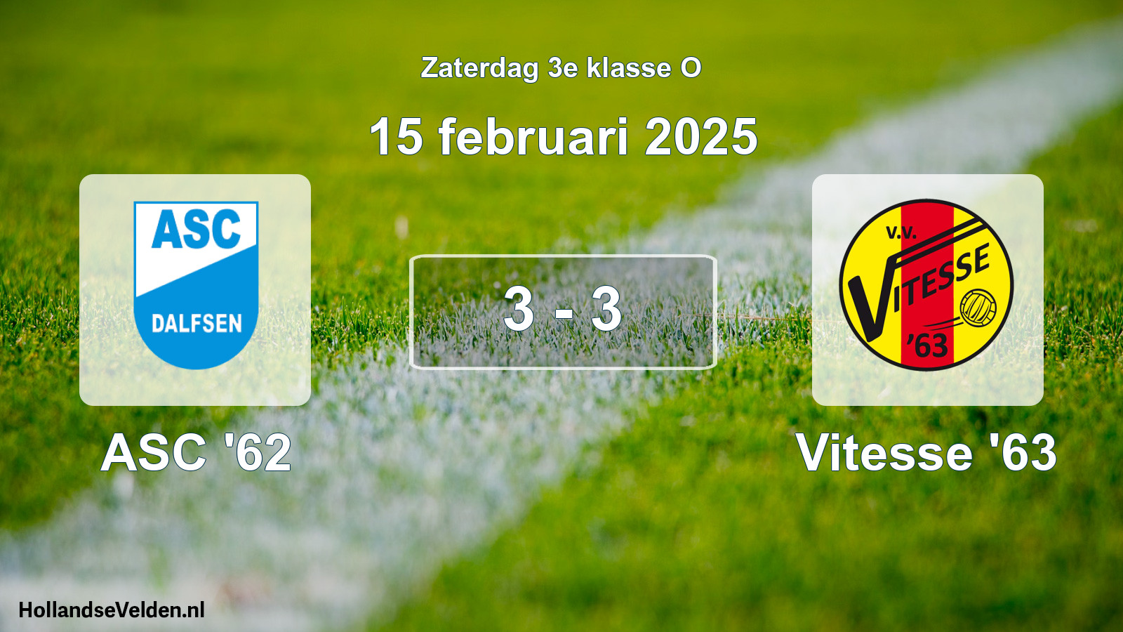 Total number of matches played: ASC '62 - Vitesse '63 3 - 3 (15 February 2025)