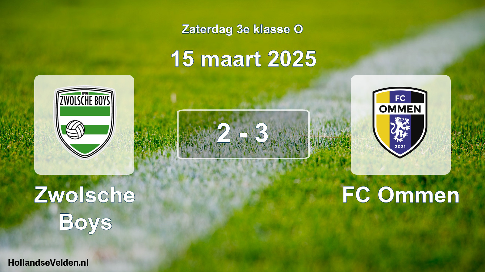 Total number of matches played: Zwolsche Boys - FC Ommen 2 - 3 (15 March 2025)