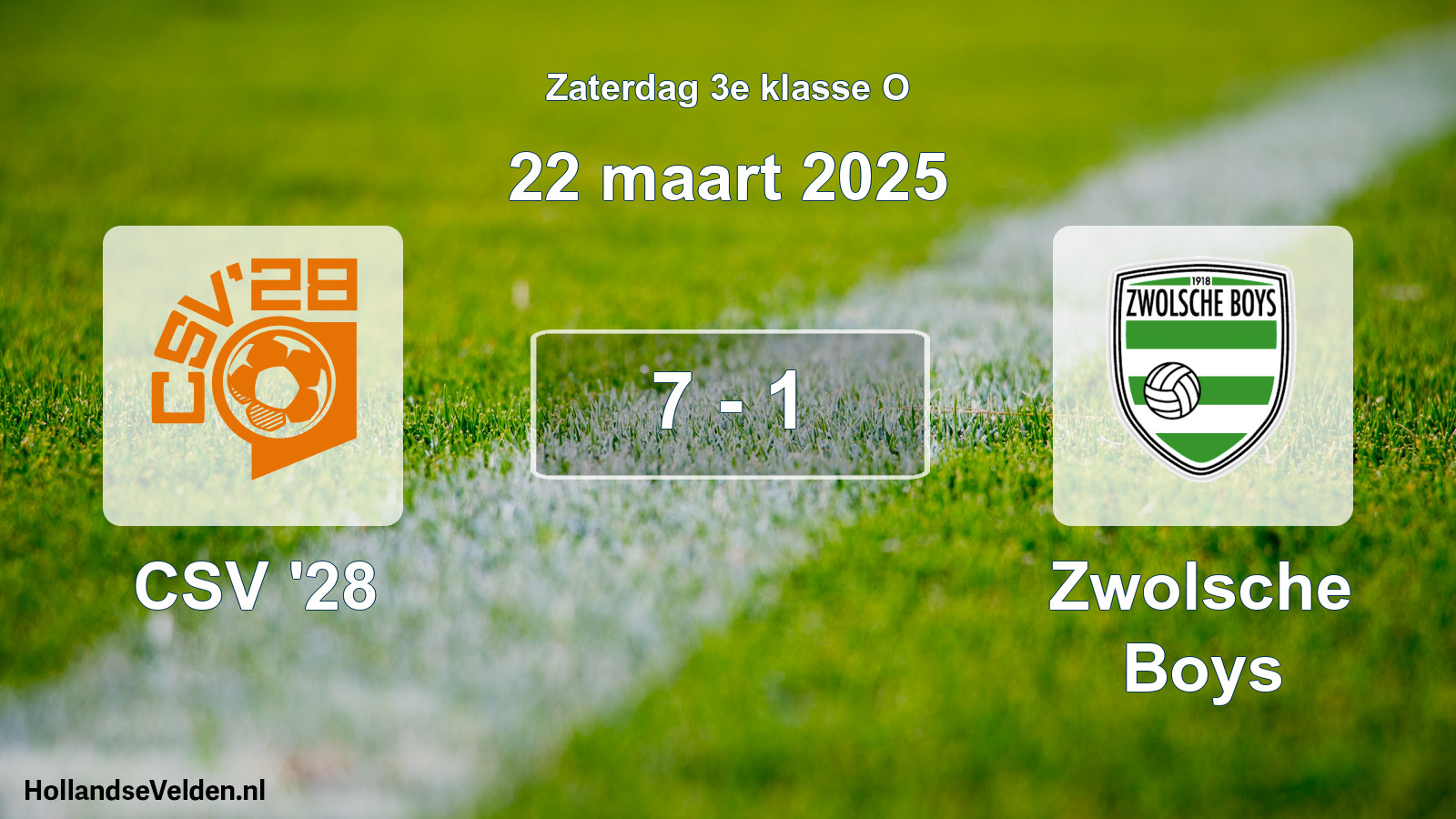 Total number of matches played: CSV '28 - Zwolsche Boys 7 - 1 (22 March 2025)