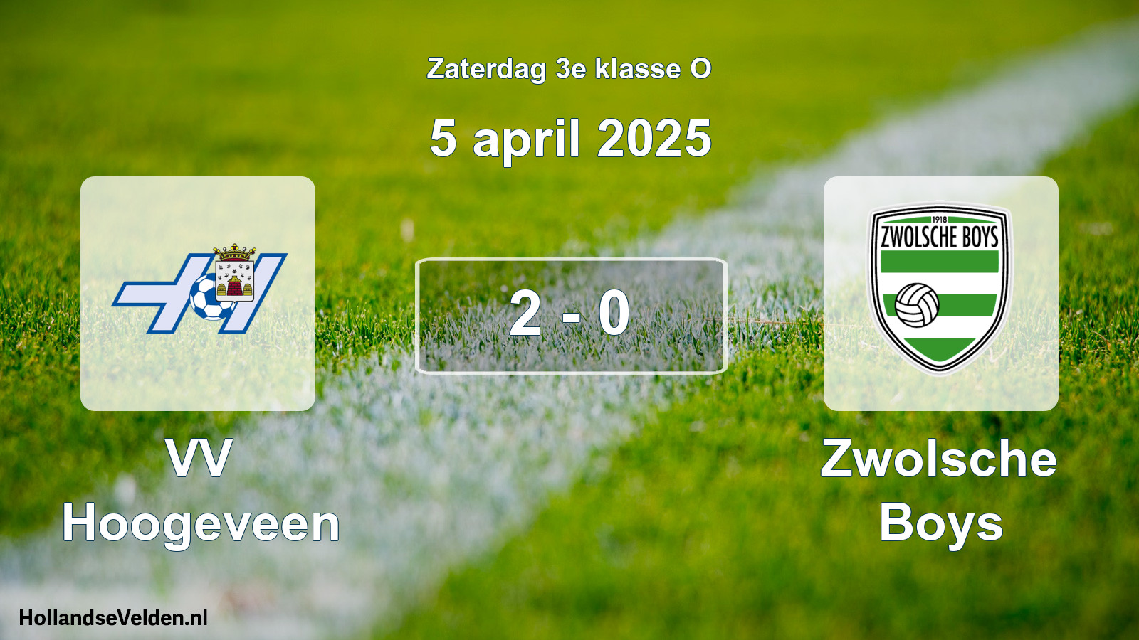 Total number of matches played: VV Hoogeveen - Zwolsche Boys 2 - 0 (5 April 2025)