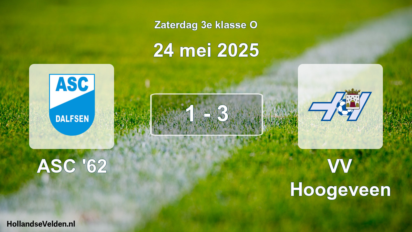 Total number of matches played: ASC '62 - VV Hoogeveen 1 - 3 (24 May 2025)