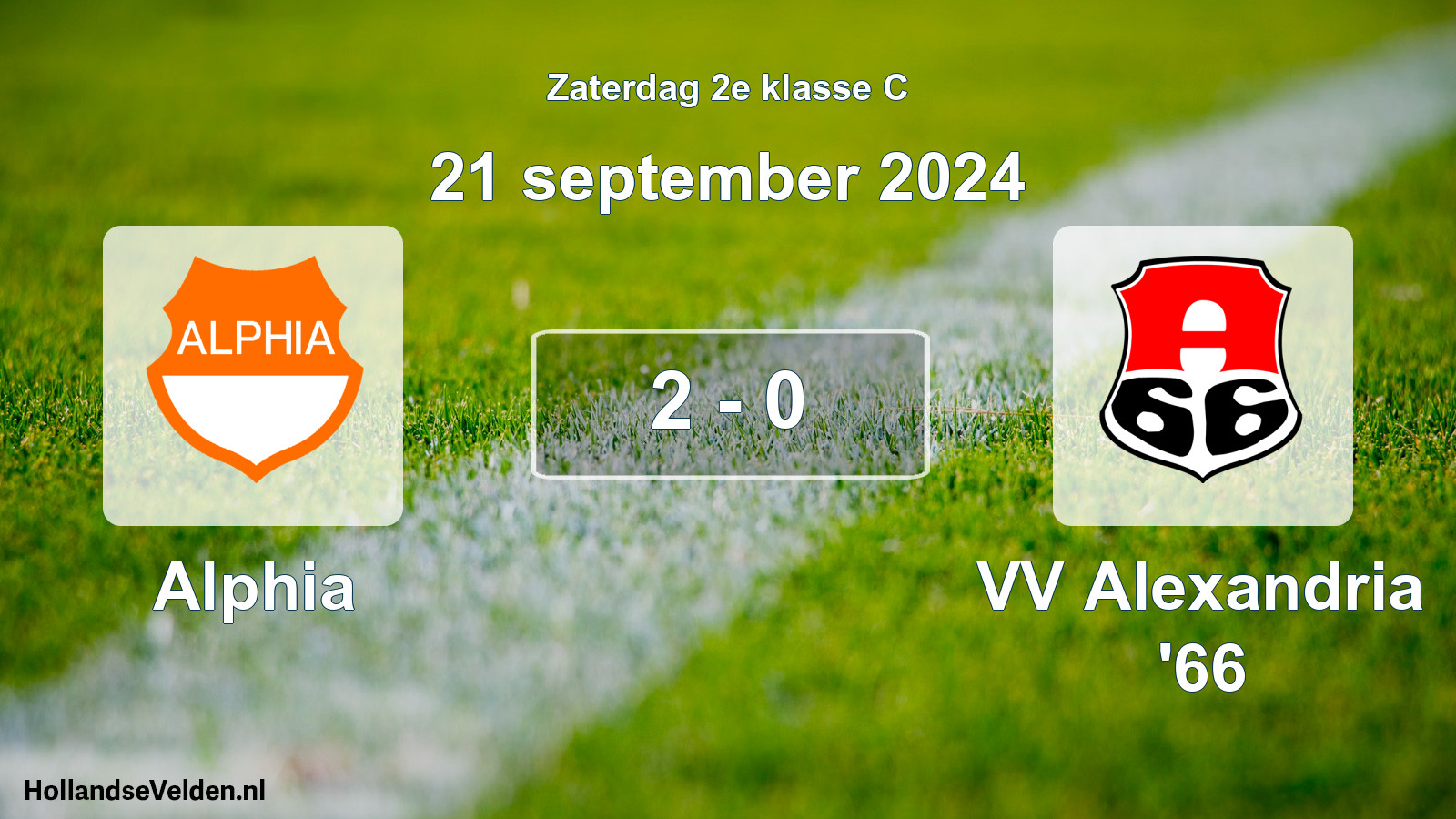 Total number of matches played: Alphia - VV Alexandria '66 2 - 0 (21 September 2024)