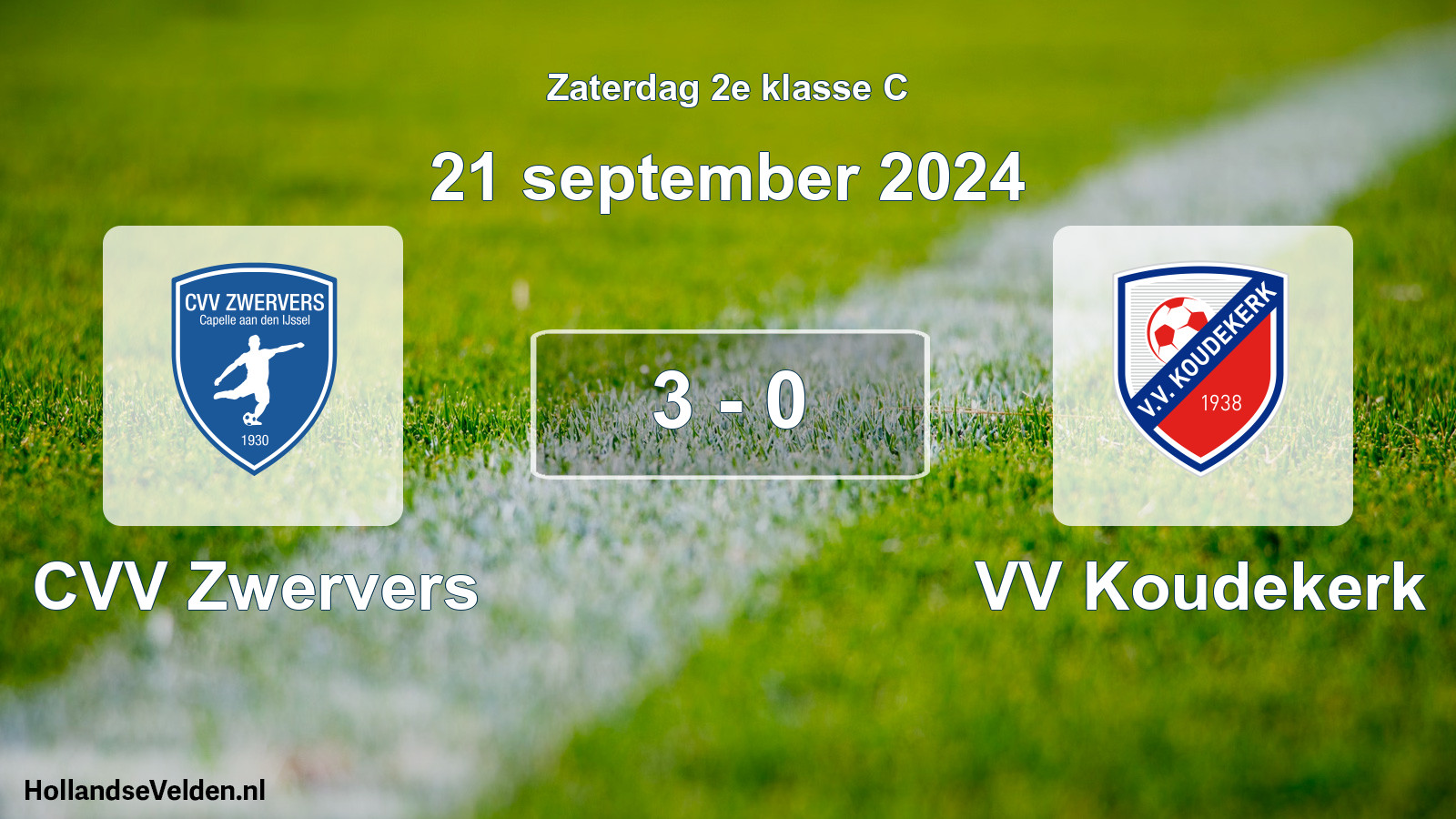 Total number of matches played: CVV Zwervers - VV Koudekerk 3 - 0 (21 September 2024)