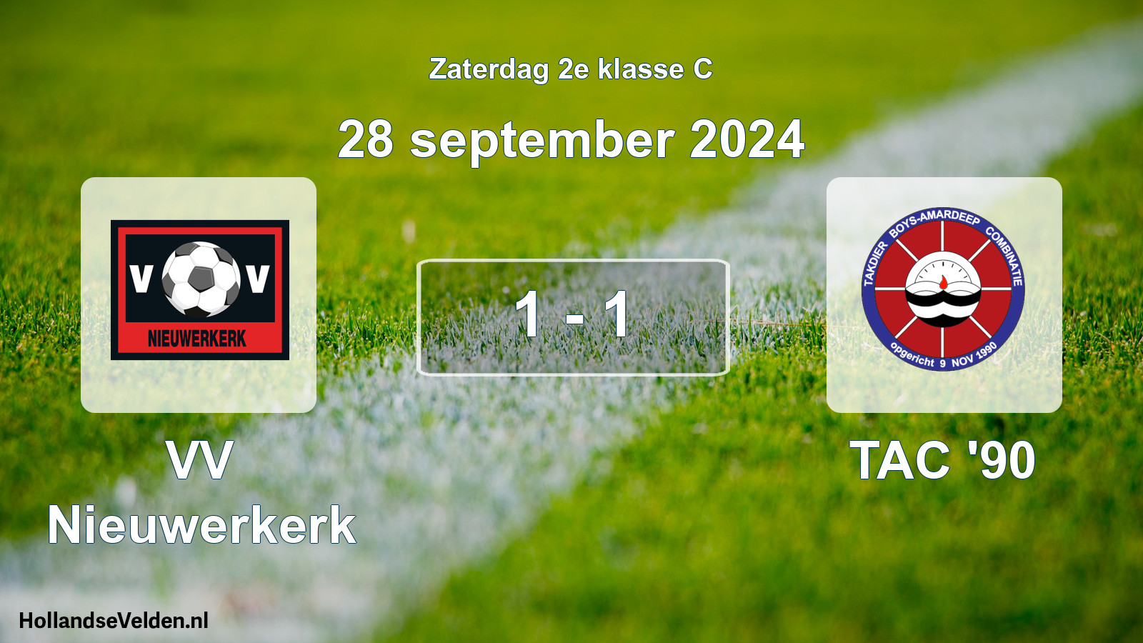 Total number of matches played: VV Nieuwerkerk - TAC '90 1 - 1 (28 September 2024)