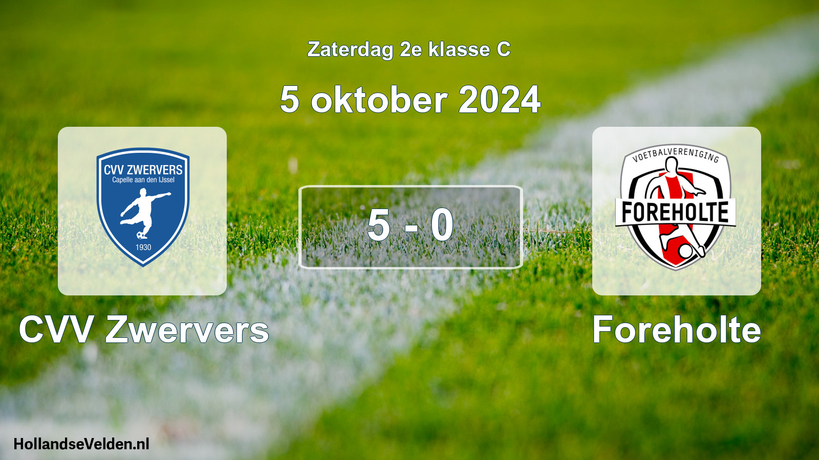 Total number of matches played: CVV Zwervers - Foreholte 5 - 0 (5 October 2024)