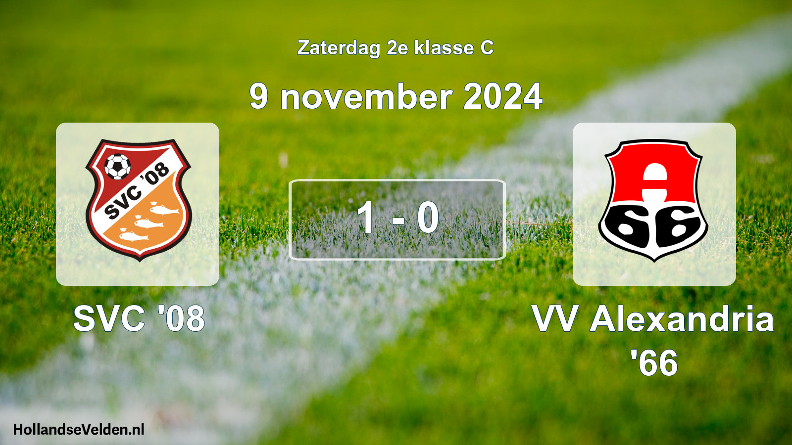Total number of matches played: SVC '08 - VV Alexandria '66 1 - 0 (9 November 2024)