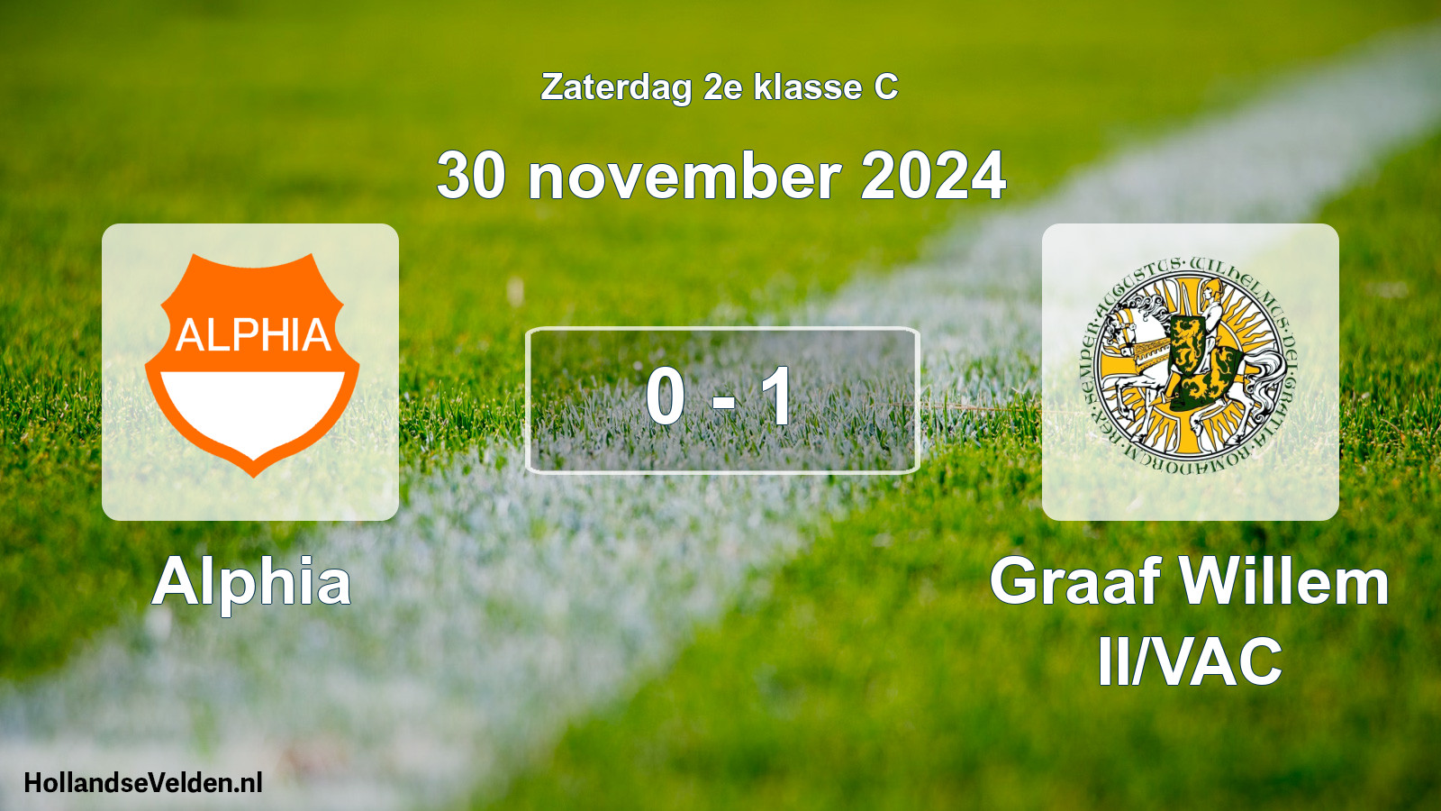 Total number of matches played: Alphia - Graaf Willem II/VAC 0 - 1 (30 November 2024)