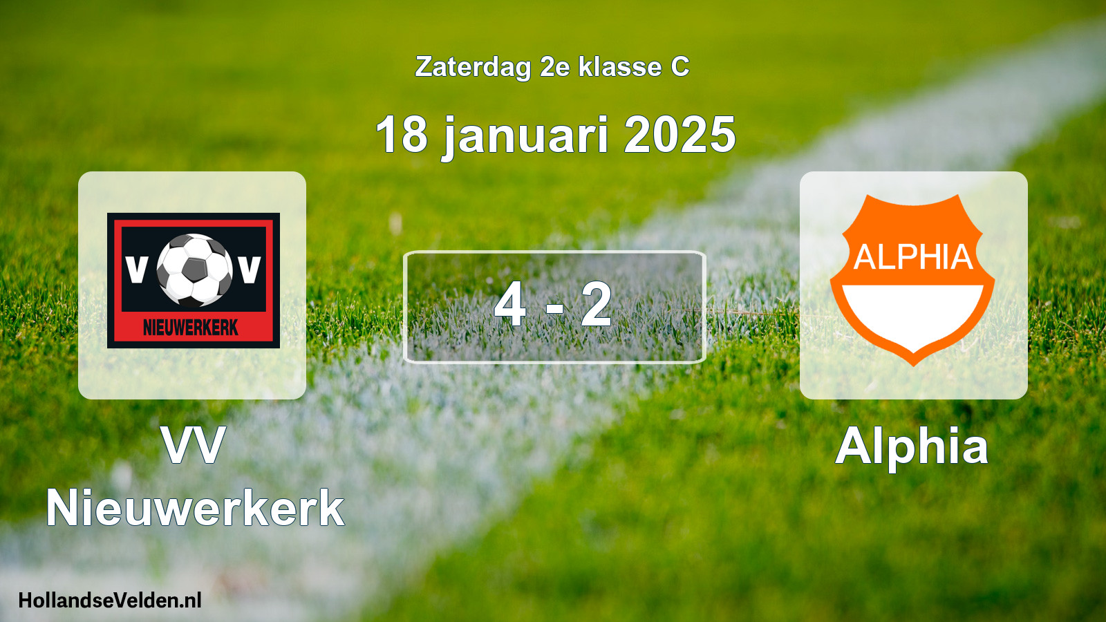 Total number of matches played: VV Nieuwerkerk - Alphia 4 - 2 (18 January 2025)