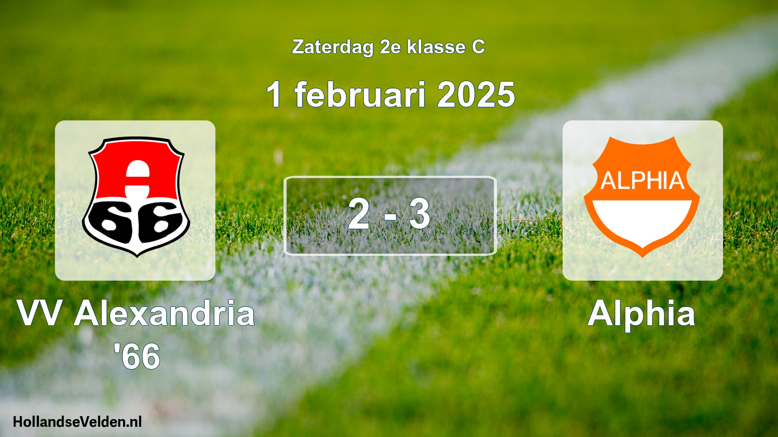 Total number of matches played: VV Alexandria '66 - Alphia 2 - 3 (1 February 2025)