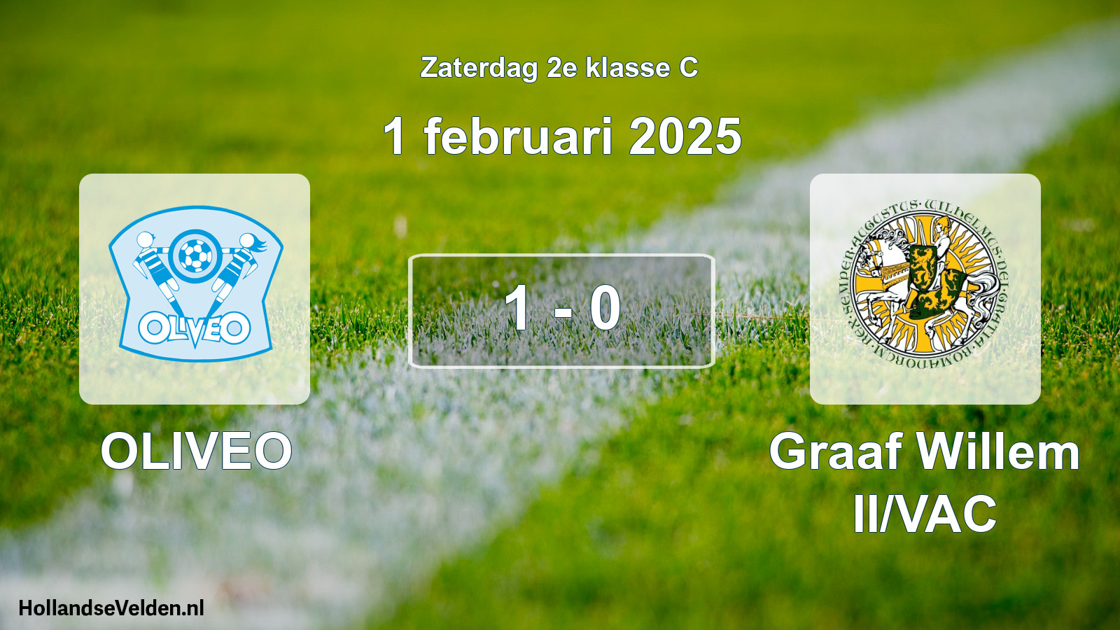 Total number of matches played: OLIVEO - Graaf Willem II/VAC 1 - 0 (1 February 2025)