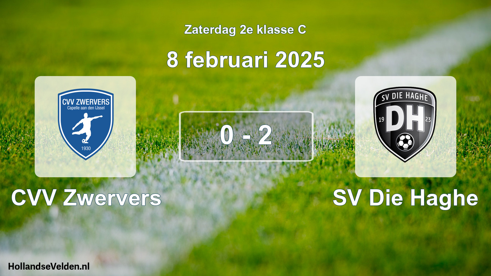 Total number of matches played: CVV Zwervers - SV Die Haghe 0 - 2 (8 February 2025)