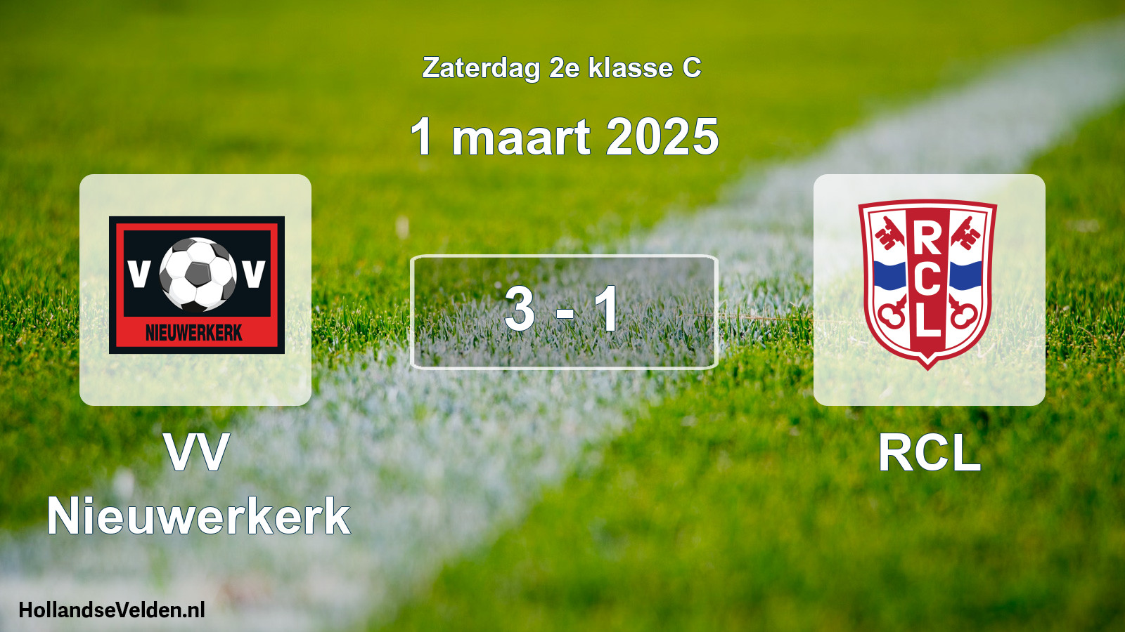 Total number of matches played: VV Nieuwerkerk - RCL 3 - 1 (1 March 2025)