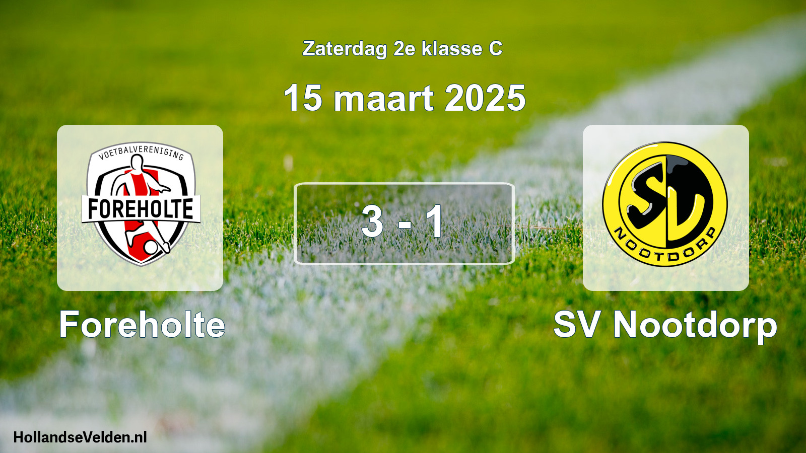 Total number of matches played: Foreholte - SV Nootdorp 3 - 1 (15 March 2025)