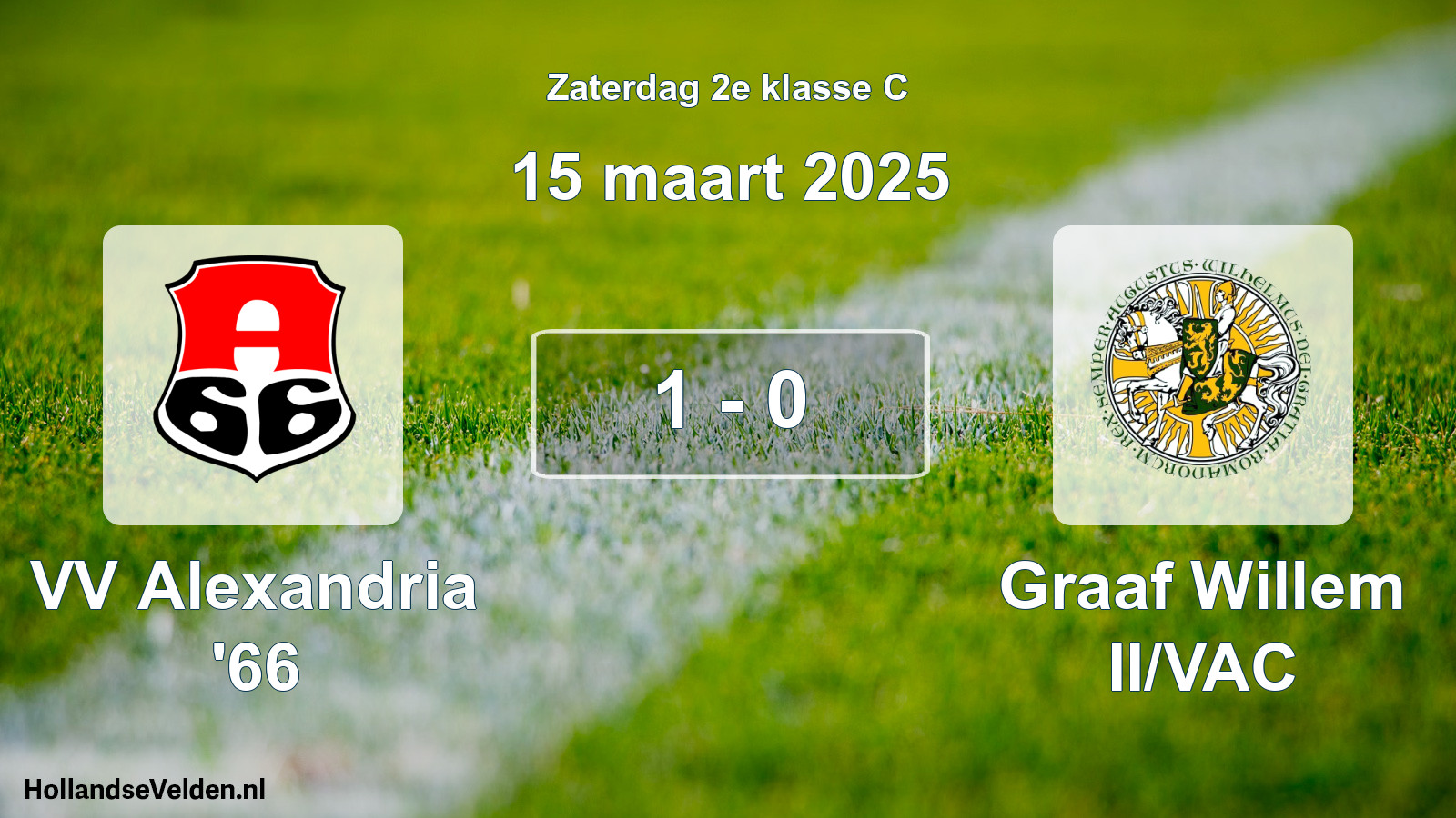 Total number of matches played: VV Alexandria '66 - Graaf Willem II/VAC 1 - 0 (15 March 2025)
