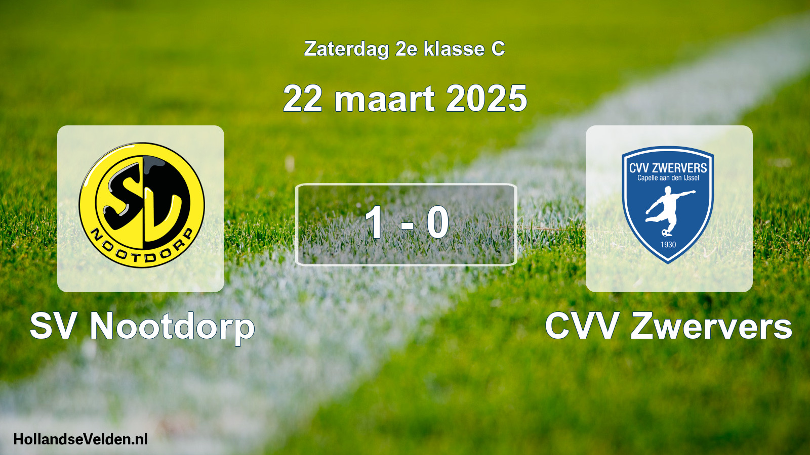 Total number of matches played: SV Nootdorp - CVV Zwervers 1 - 0 (22 March 2025)