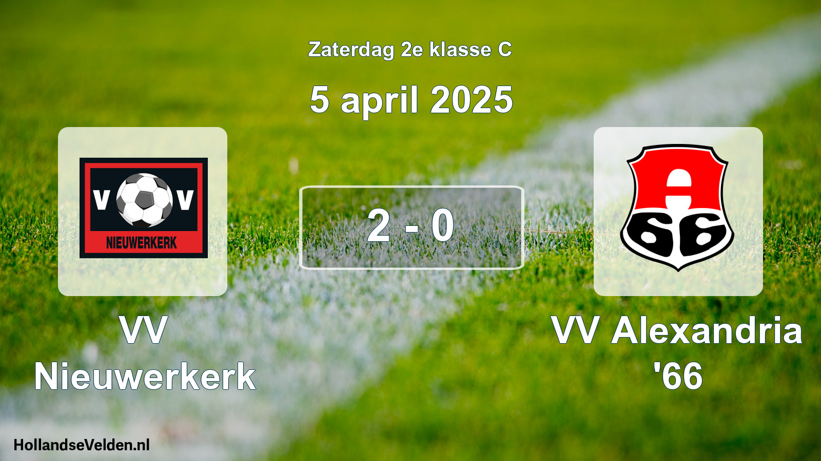 Total number of matches played: VV Nieuwerkerk - VV Alexandria '66 2 - 0 (5 April 2025)